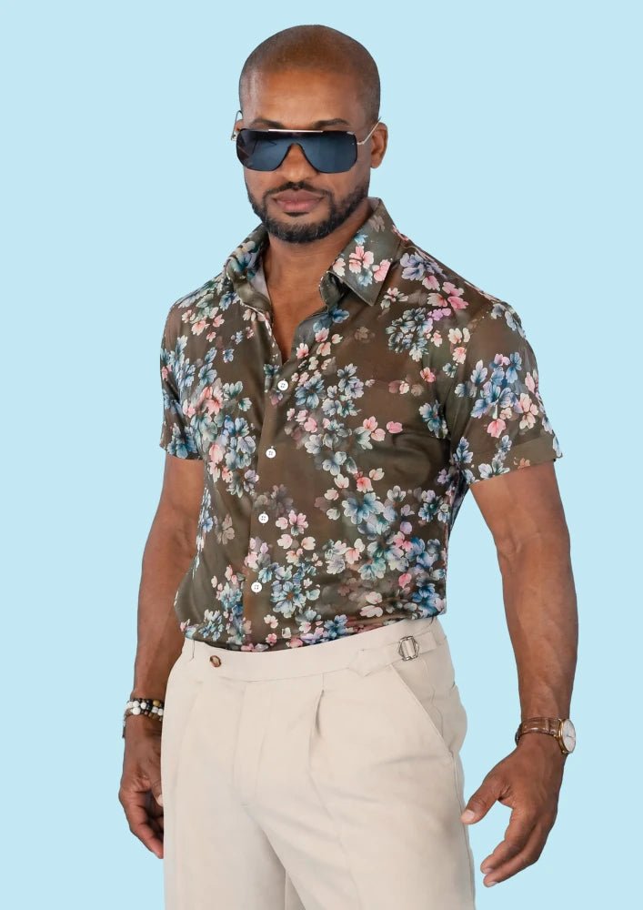 Olive Grove Silk Shirt - SARTORO989