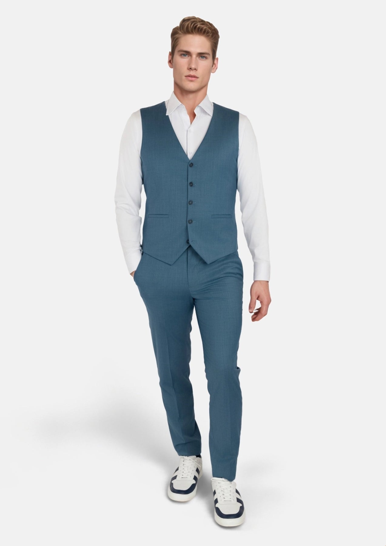 Olympic Blue Performance Stretch Vest - SARTORO