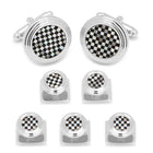 Onyx and Mother of Pearl Checker 5-Stud Set - SARTORO713