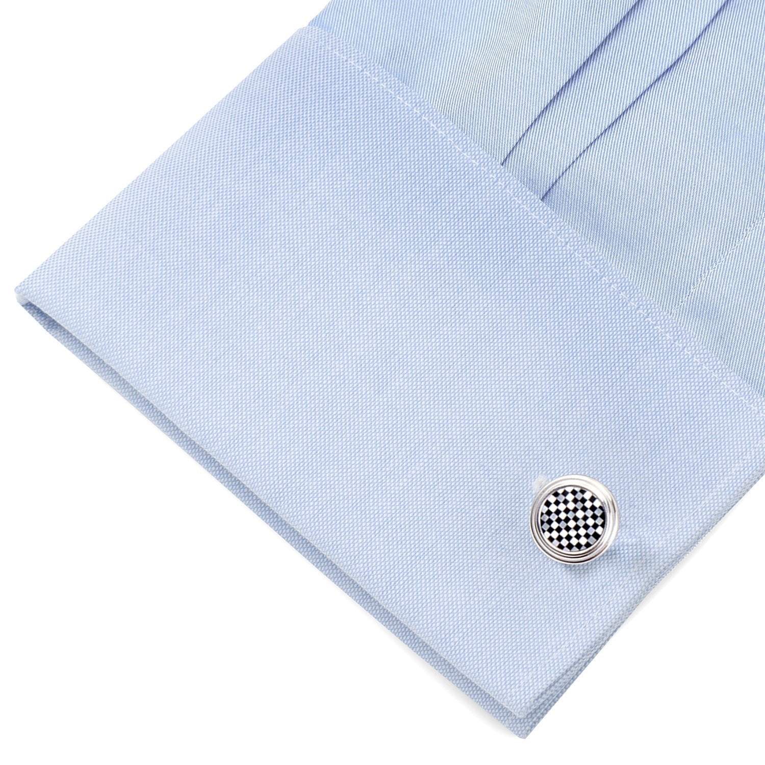 Onyx and Mother of Pearl Checker 5-Stud Set - SARTORO60