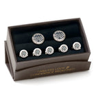 Onyx and Mother of Pearl Checker 5-Stud Set - SARTORO229