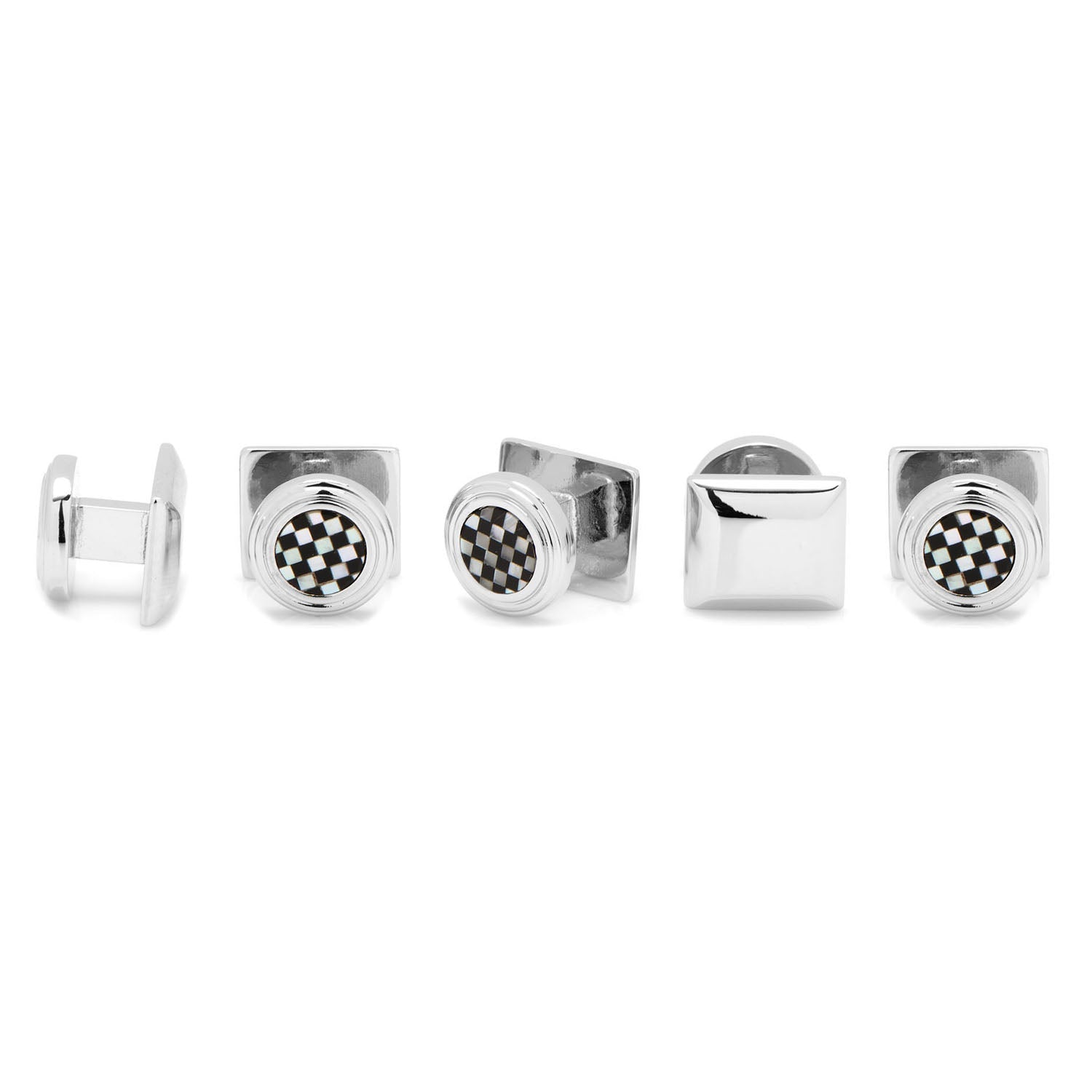Onyx and Mother of Pearl Checker Step 5-Studs - SARTORO397