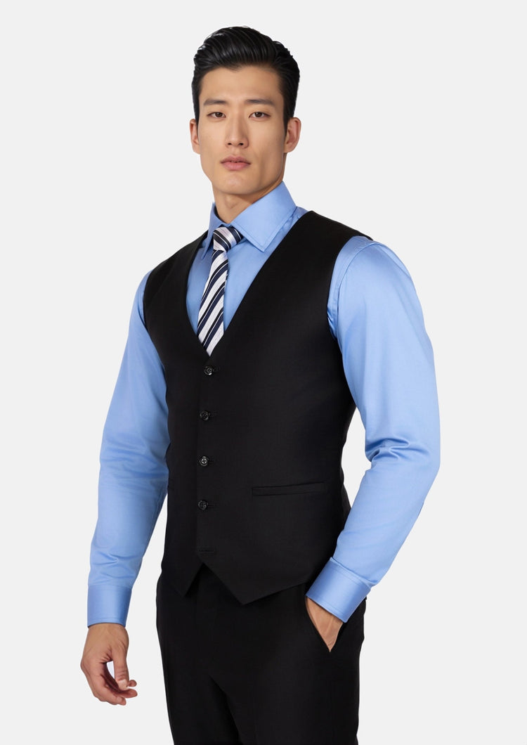 Onyx Black Vest - SARTORO899