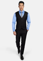Onyx Black Vest - SARTORO336