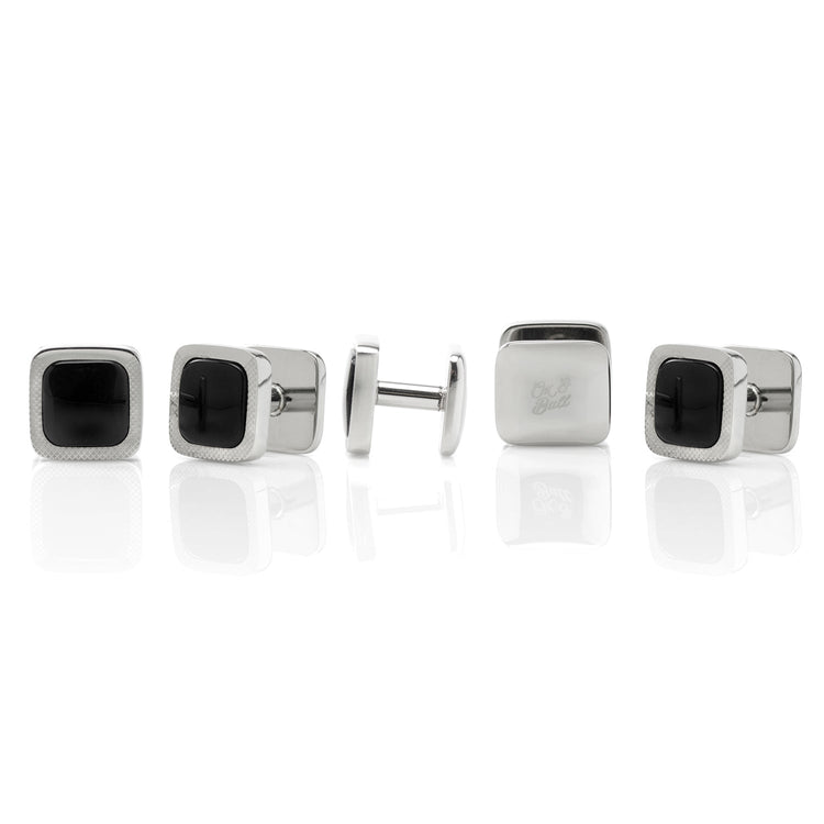 Onyx Cushion Stainless Steel 5-Stud Set - SARTORO144