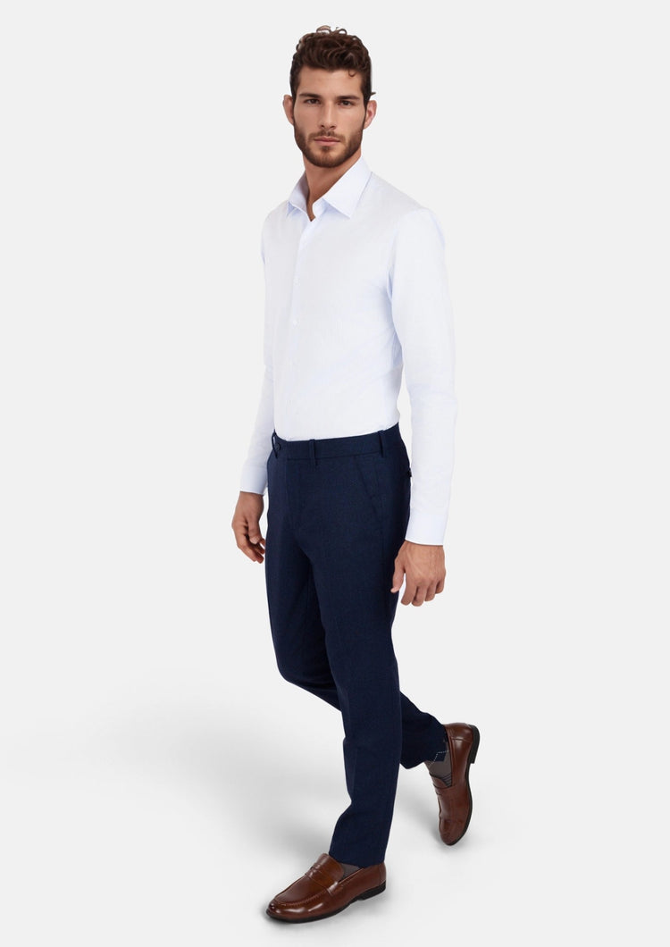 Oxford Blue Flannel Pants - SARTORO751