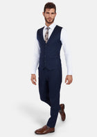 Oxford Blue Flannel Vest - SARTORO614