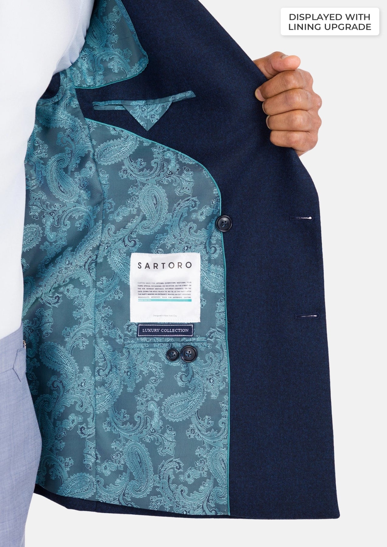 Oxford Blue Flannel Waverly Jacket - SARTORO