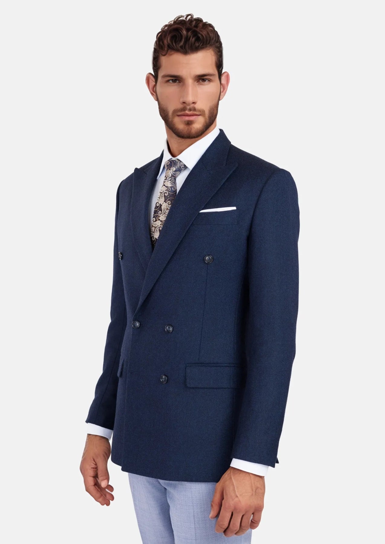 Oxford Blue Flannel Waverly Jacket - SARTORO