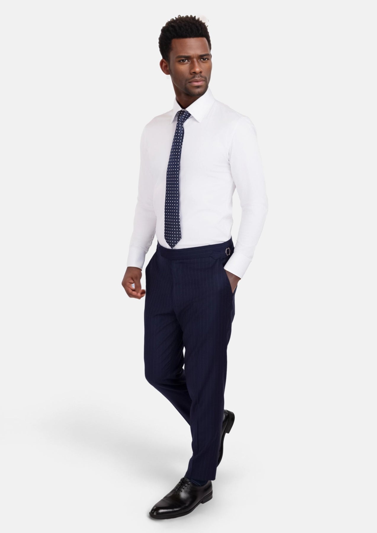 Oxford Blue Pinstripe Pants - SARTORO