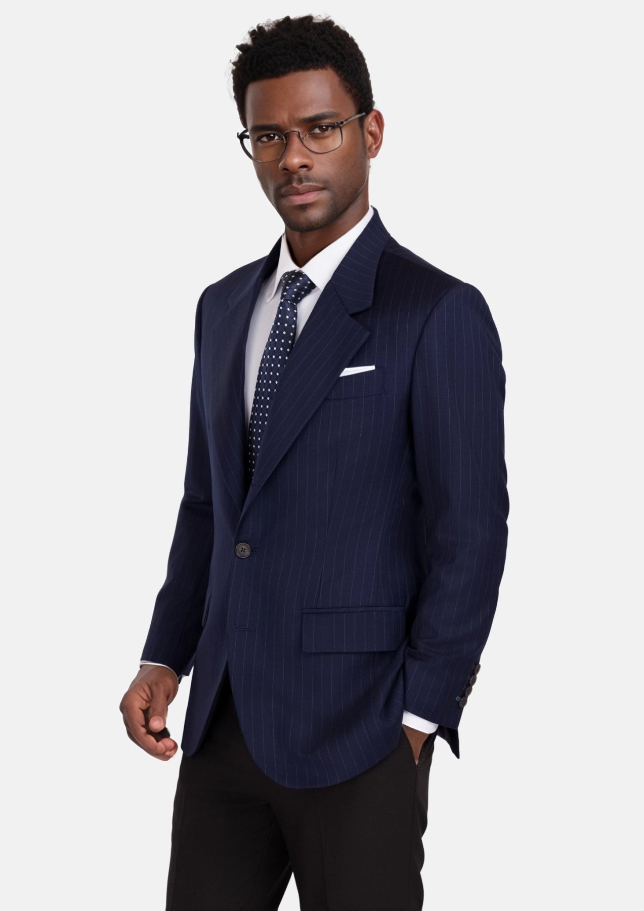 Oxford Blue Pinstripe Thompson Jacket - SARTORO