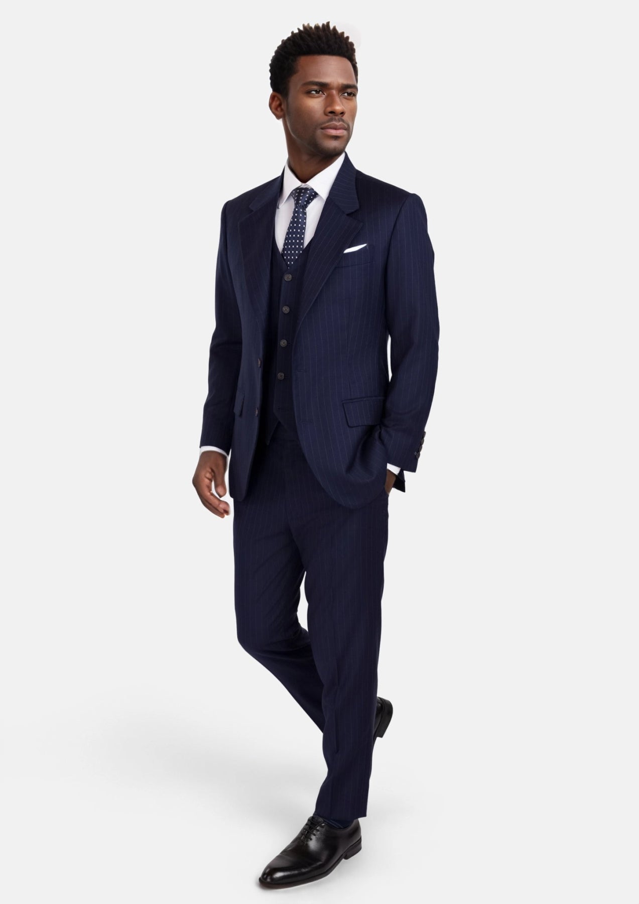 Oxford Blue Pinstripe Thompson Suit - SARTORO