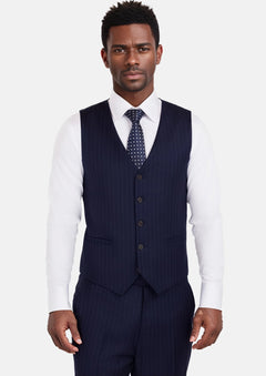 Oxford Blue Pinstripe Vest - SARTORO