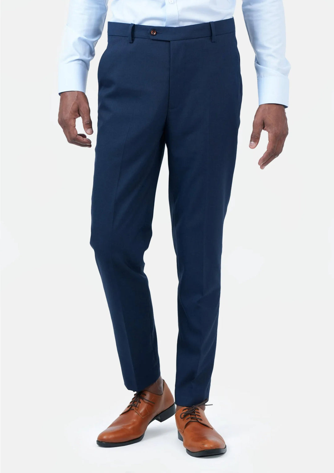 Oxford Blue Sharkskin Pants - SARTORO