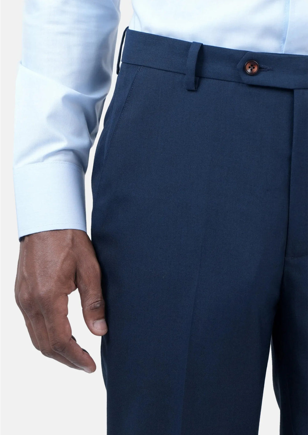 Oxford Blue Sharkskin Pants - SARTORO