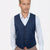 Oxford Blue Sharkskin Vest - SARTORO