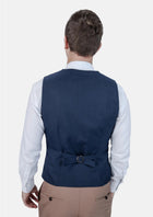 Oxford Blue Sharkskin Vest - SARTORO547