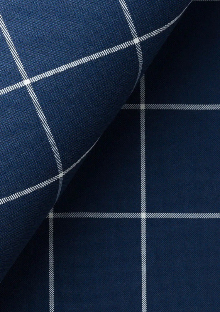 Oxford Blue Windowpane Vest - SARTORO213