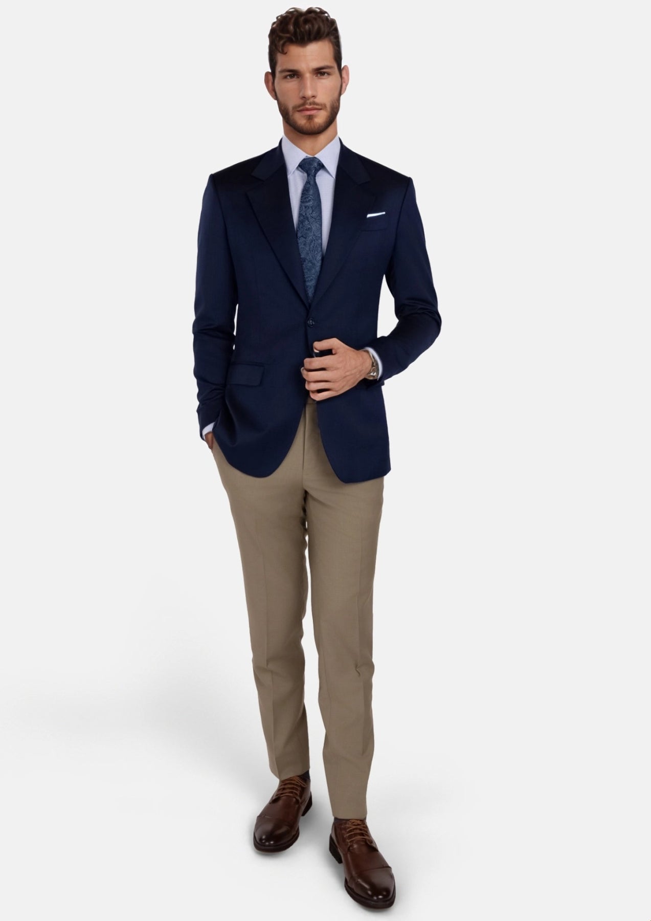 Oxford Navy Ellis Jacket - SARTORO