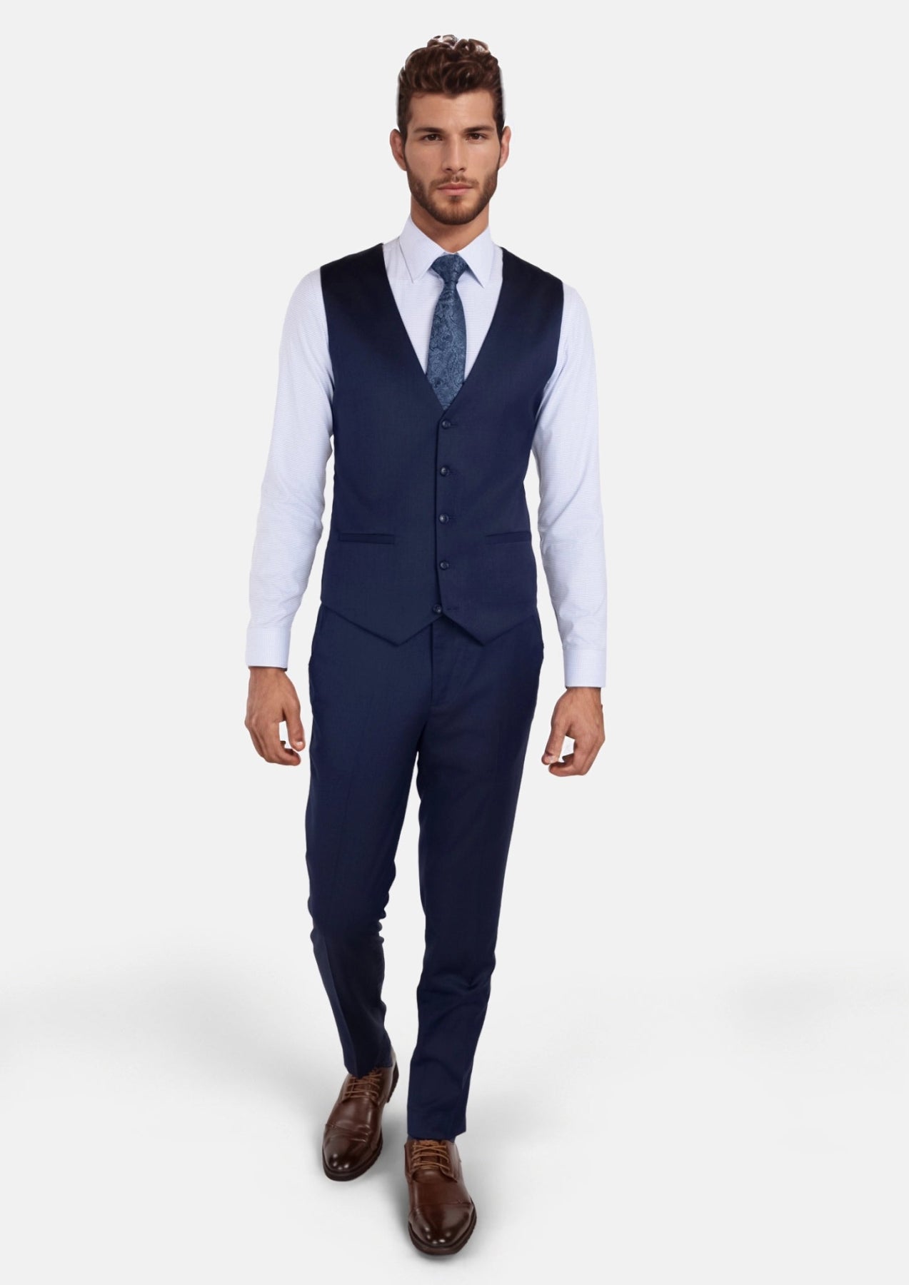 Oxford Navy Vest - SARTORO