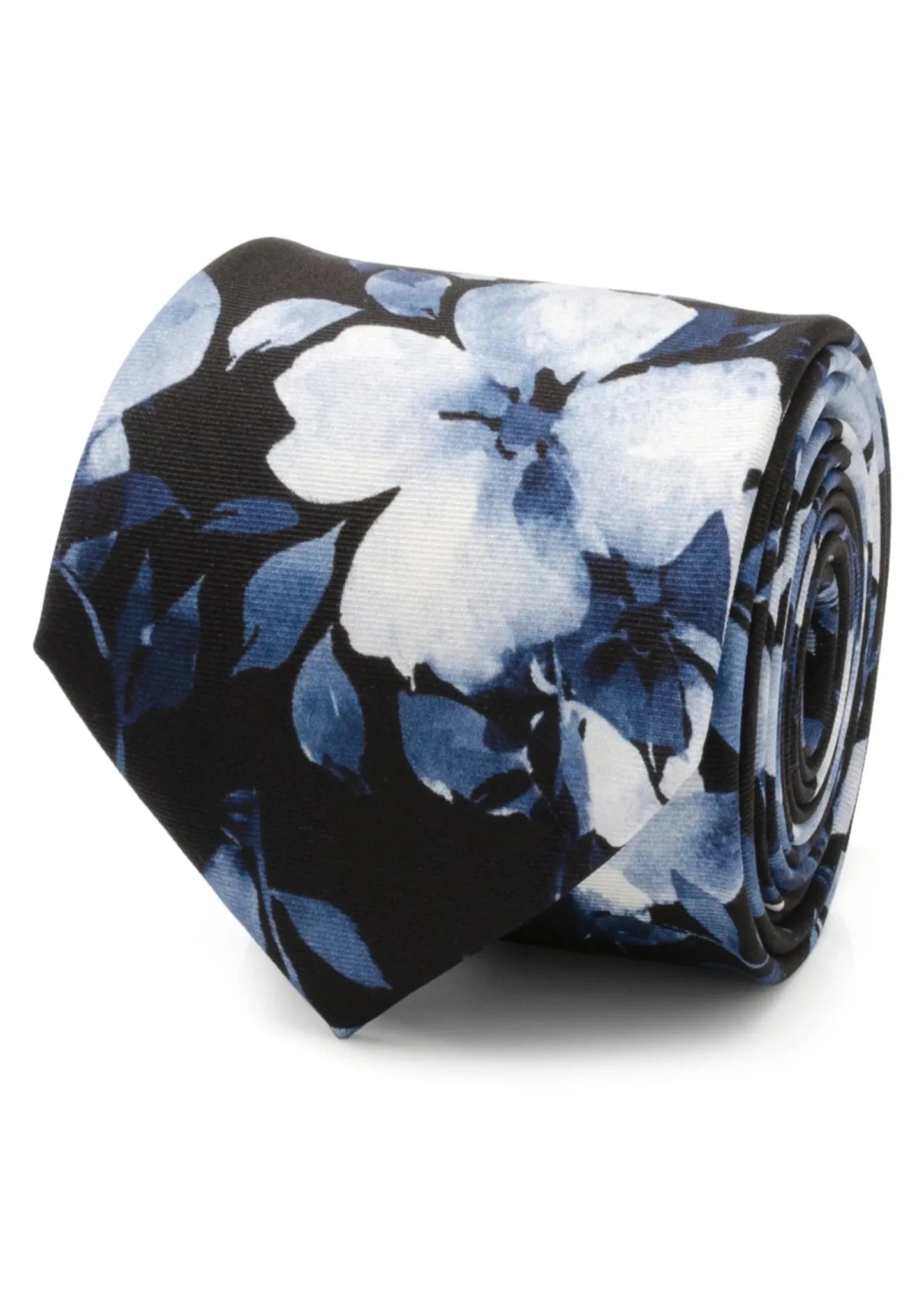Painted Floral Black Silk Men's Tie959