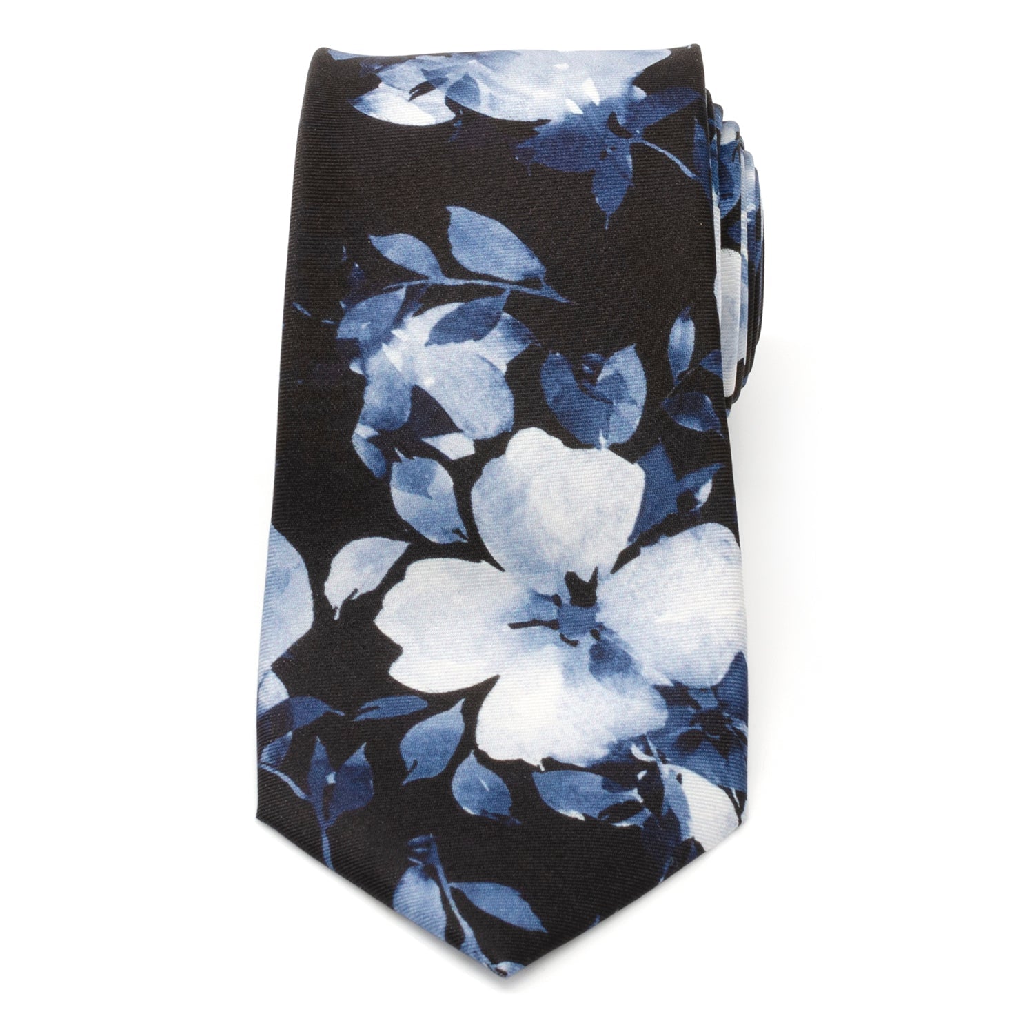Painted Floral Black Silk Men's Tie - SARTORO495