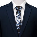 Painted Floral Black Silk Men's Tie - SARTORO768