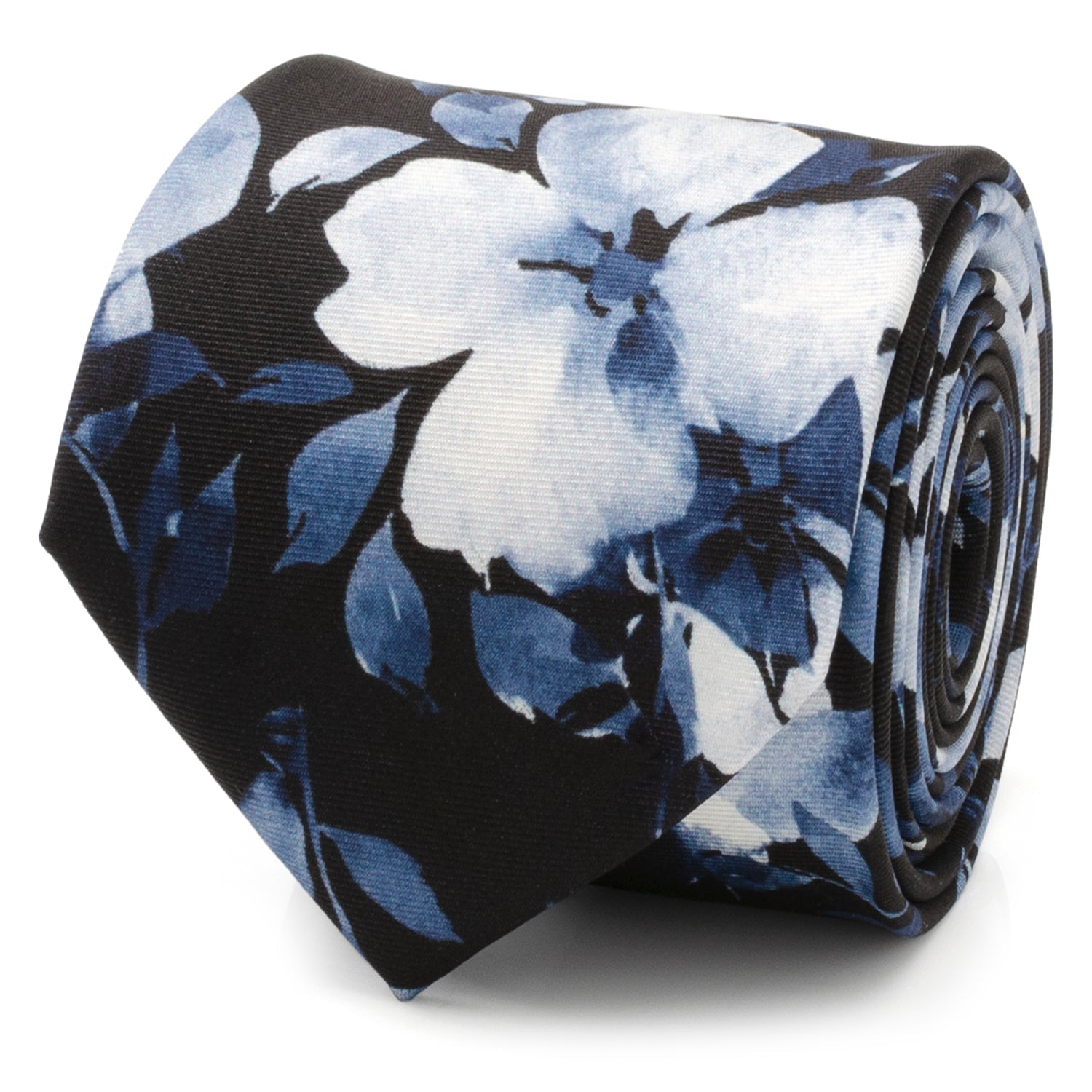 Painted Floral Black Silk Men's Tie943