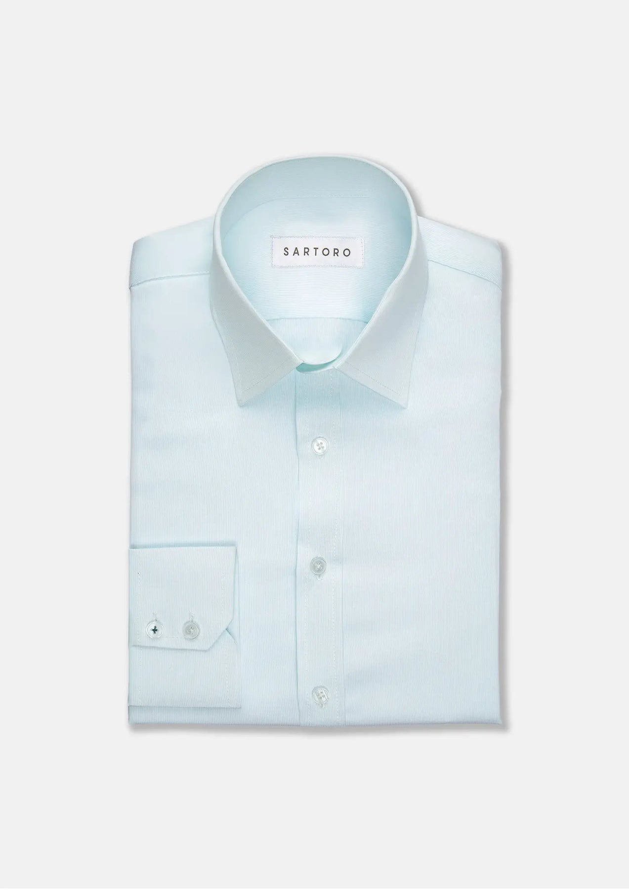 Pale Aqua End On End Shirt - SARTORO