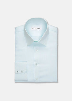 Pale Aqua End On End Shirt - SARTORO
