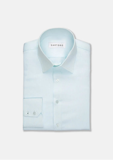 Pale Aqua End On End Shirt - SARTORO