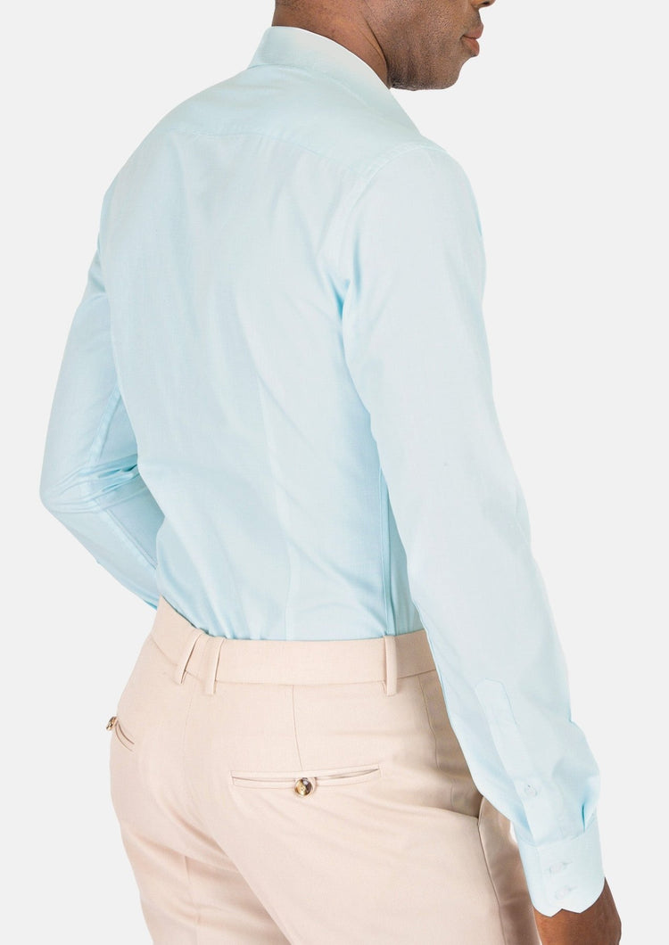 Pale Aqua End On End Shirt - SARTORO772