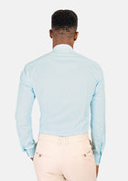 Pale Aqua End On End Shirt - SARTORO49