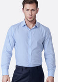 Pale Blue Cotton Broadcloth Shirt - SARTORO