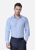 Pale Blue Cotton Broadcloth Shirt - SARTORO