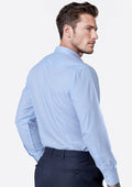 Pale Blue Cotton Broadcloth Shirt - SARTORO