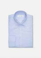 Pale Blue Cotton Broadcloth Shirt - SARTORO130