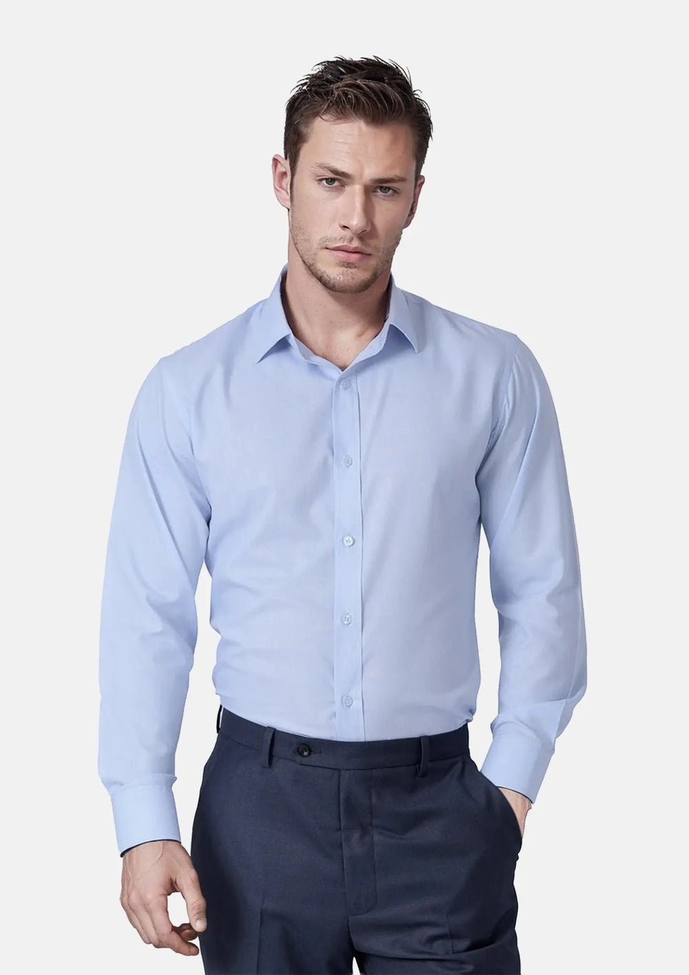 Pale Blue Cotton Broadcloth Shirt250