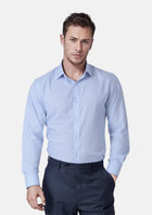 Pale Blue Cotton Broadcloth Shirt - SARTORO250