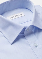 Pale Blue Cotton Broadcloth Shirt - SARTORO781