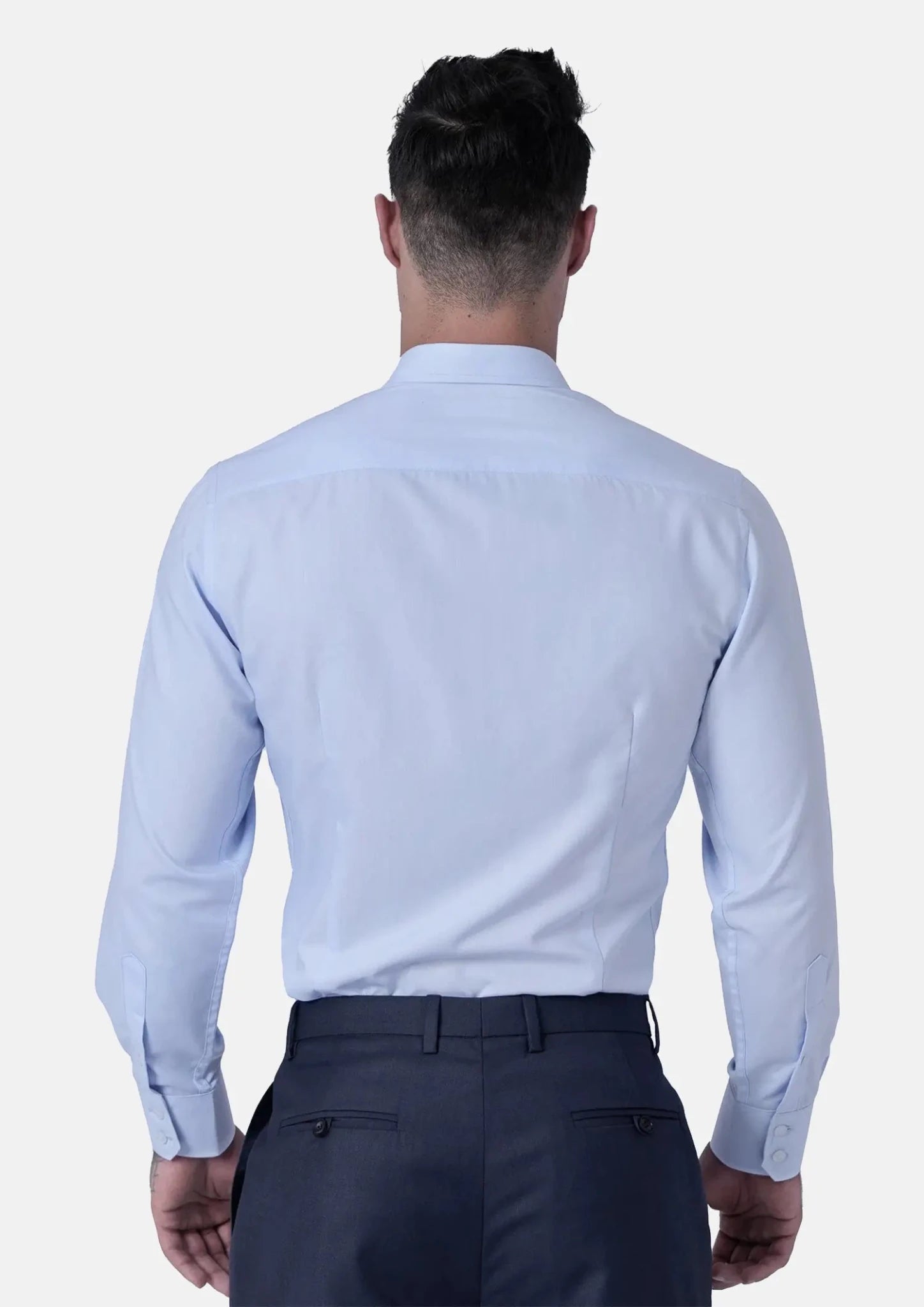 Pale Blue Cotton Broadcloth Shirt - SARTORO216
