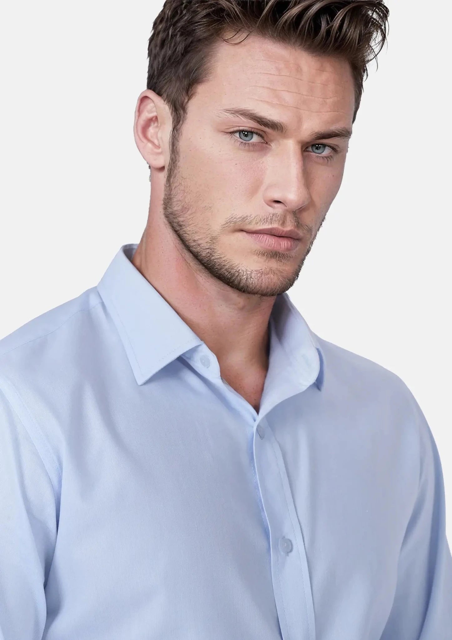 Pale Blue Cotton Broadcloth Shirt