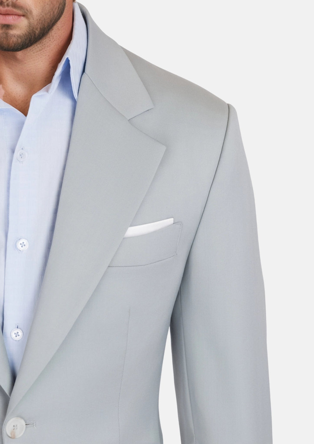 Pale Blue Italian Wool Ellis Jacket - SARTORO