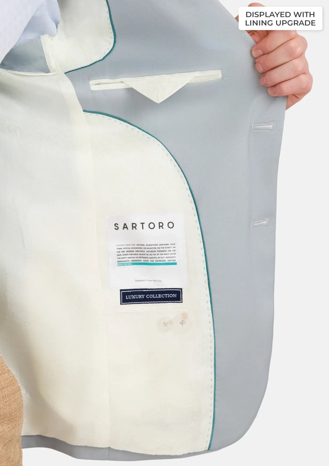 Pale Blue Italian Wool Ellis Jacket - SARTORO