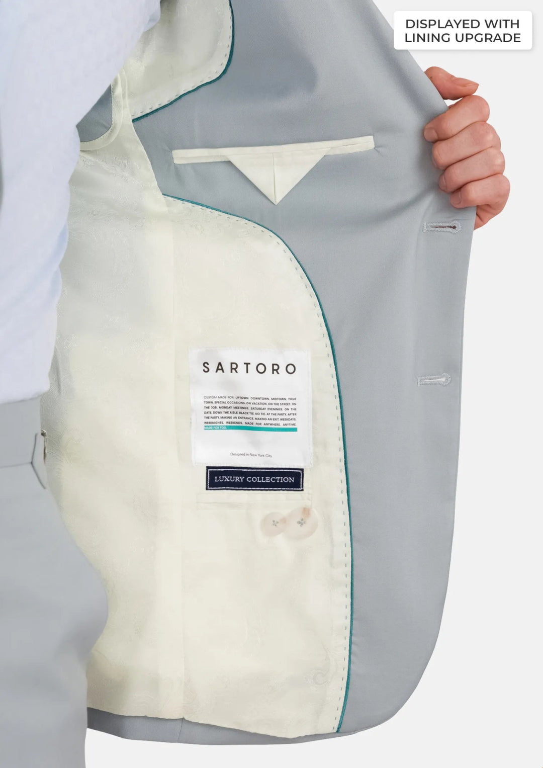 Pale Blue Italian Wool Ellis Suit - SARTORO