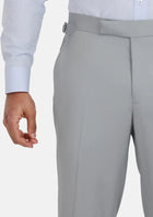 Pale Blue Italian Wool Pants - SARTORO257