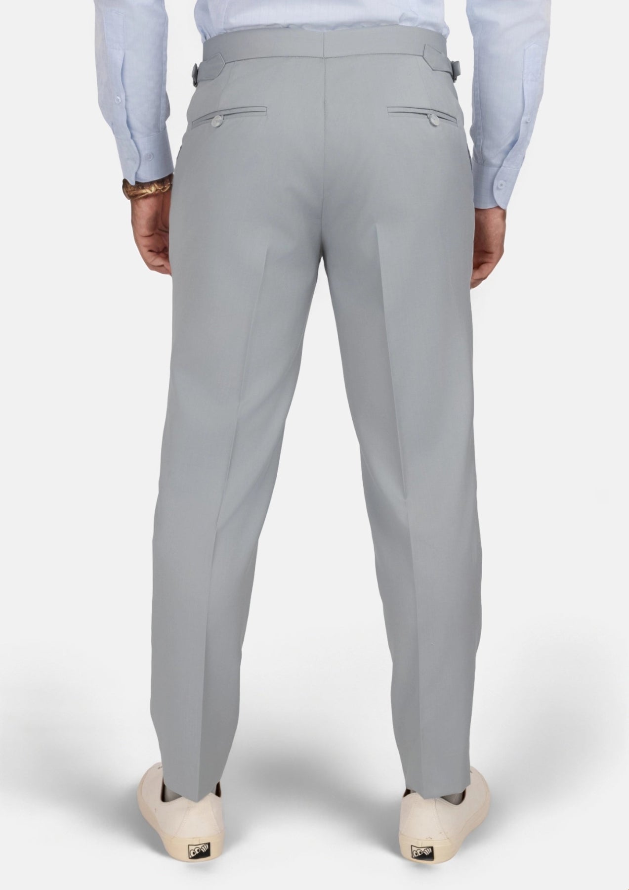 Pale Blue Italian Wool Pants - SARTORO