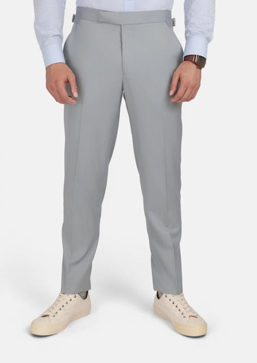 Pale Blue Italian Wool Pants - SARTORO