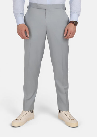 Pale Blue Italian Wool Pants - SARTORO