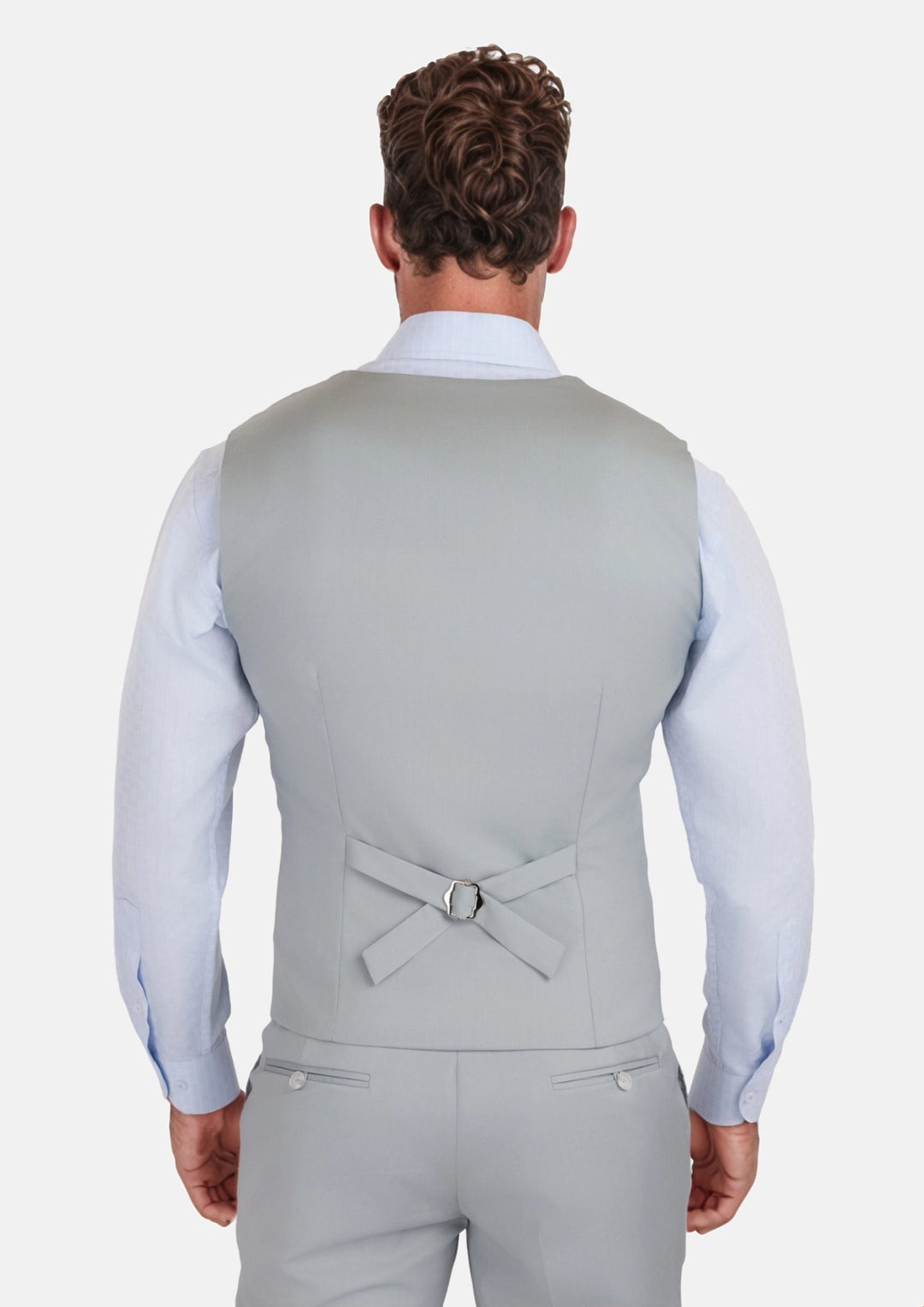 Pale Blue Italian Wool Vest - SARTORO